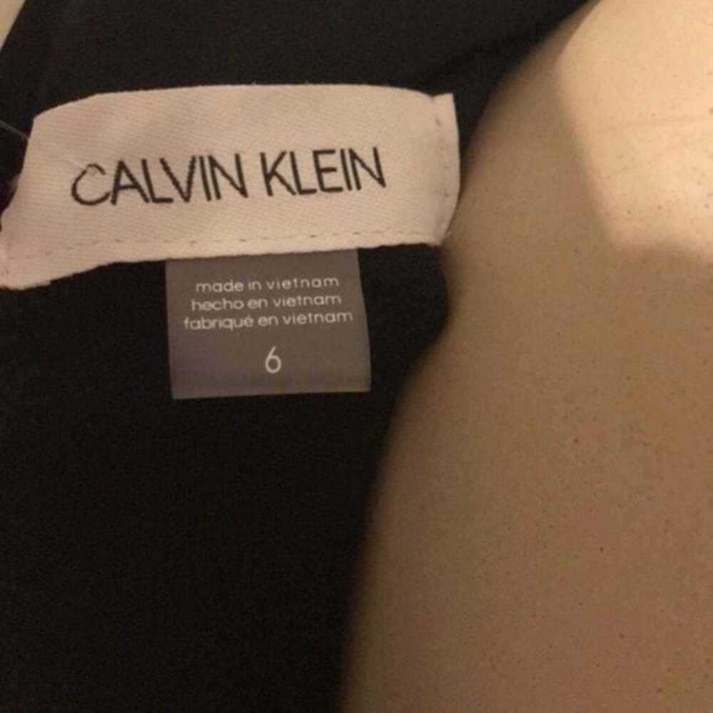 NWT Calvin Klein Classic Black Midi Tulip Sleeve Dress Sz 6 - Picture 14 of 15